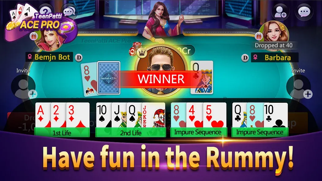 Взломанная Teenpatti Ace Pro -poker,rummy (Тинпатти Эйс Про)  [МОД Меню] — стабильная версия apk на Андроид screen 4