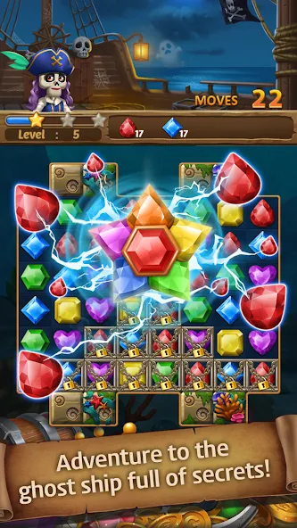 Взлом Jewels Ghost Ship: jewel games (Джуэлз Гост Шип)  [МОД Меню] — полная версия apk на Андроид screen 5