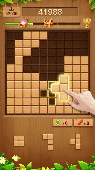 Скачать взлом Wood Block Puzzle Addictive  [МОД Бесконечные деньги] — стабильная версия apk на Андроид screen 1