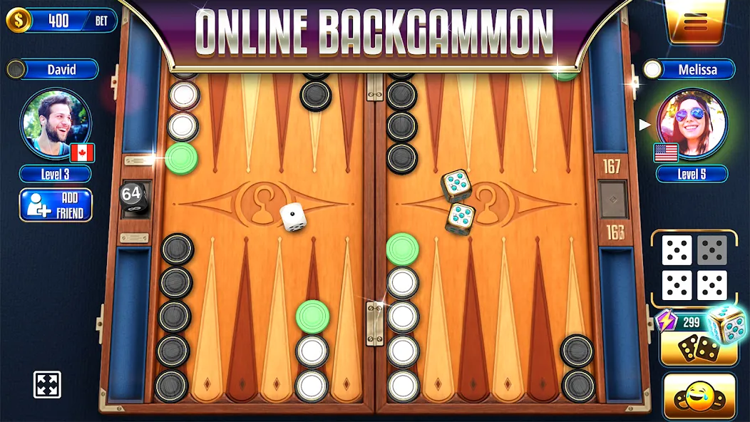 Взломанная Backgammon Legends Online  [МОД Бесконечные деньги] — полная версия apk на Андроид screen 1