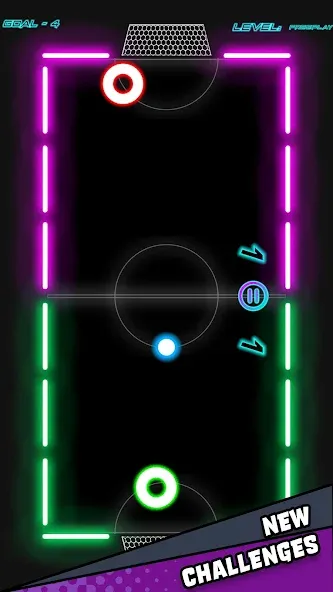 Скачать взломанную Air Hockey Glow HD Ultimate 2D (Эйр)  [МОД Mega Pack] — последняя версия apk на Андроид screen 1