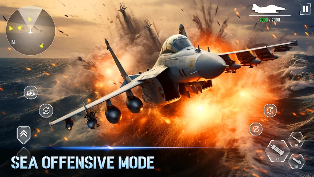 Скачать взлом Aircraft Strike: Jet Fighter  [МОД Много денег] — полная версия apk на Андроид screen 2