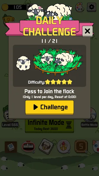 Скачать взлом Sheep N Sheep: Daily Challenge (Шип эн Шип)  [МОД Menu] — стабильная версия apk на Андроид screen 2