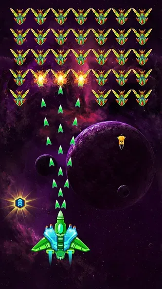 Скачать взломанную Galaxy Attack: Shooting Game (Гэлэкси Аттак)  [МОД Unlimited Money] — полная версия apk на Андроид screen 1