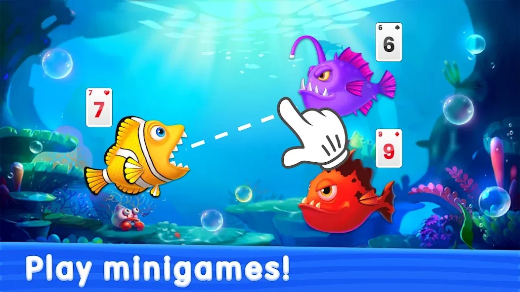 Скачать взлом Solitaire TriPeaks: Aquarium (Солитер ТриПикс)  [МОД Menu] — последняя версия apk на Андроид screen 1