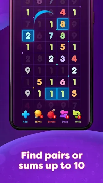 Скачать взломанную Numberzilla: Number Match Game (Намберзилла)  [МОД Бесконечные монеты] — полная версия apk на Андроид screen 3