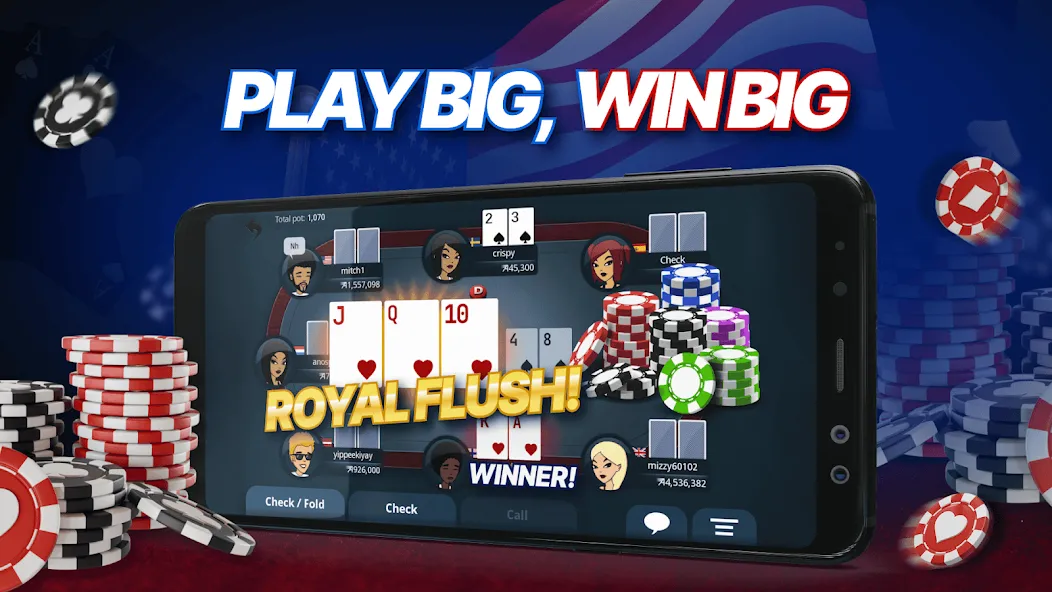 Скачать взломанную Appeak Poker – Texas Holdem (Аппик покер)  [МОД Меню] — последняя версия apk на Андроид screen 3