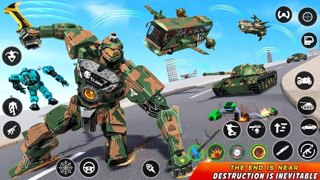 Взломанная Army Bus Robot Car Game 3d  [МОД Много монет] — полная версия apk на Андроид screen 1