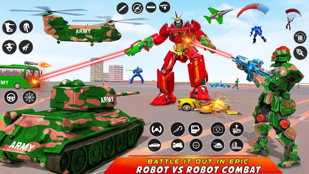 Взломанная Army Bus Robot Car Game 3d  [МОД Много монет] — полная версия apk на Андроид screen 4