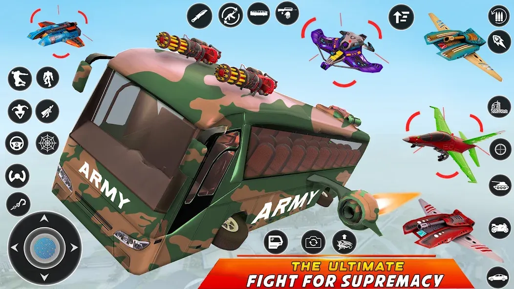 Взломанная Army Bus Robot Car Game 3d  [МОД Много монет] — полная версия apk на Андроид screen 5