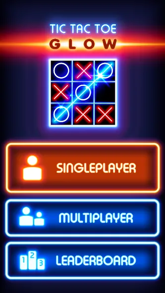 Взломанная Tic Tac Toe Glow: 2 Players  [МОД Бесконечные деньги] — последняя версия apk на Андроид screen 1