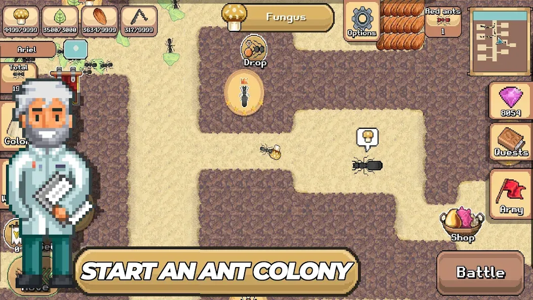 Взломанная Pocket Ants: Colony Simulator (Покет Муравьи)  [МОД Много денег] — последняя версия apk на Андроид screen 1