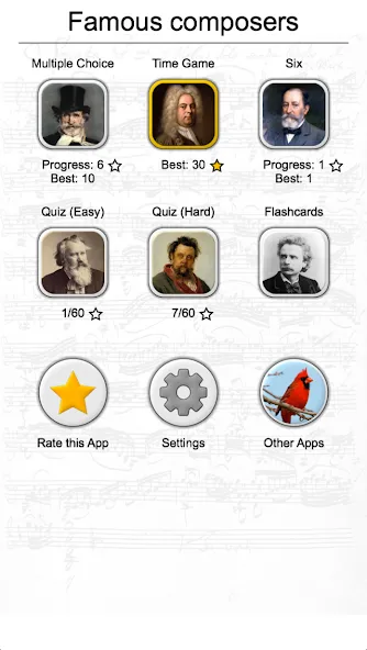 Скачать взлом Famous Composers Portrait Quiz  [МОД Unlocked] — стабильная версия apk на Андроид screen 3