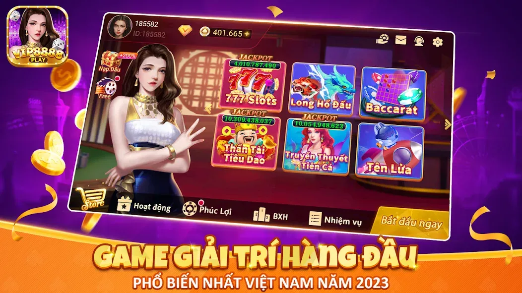 Скачать взломанную VIP8888 Play — Sòng Bạc ONLINE (ВИП8888 Плей)  [МОД Unlimited Money] — полная версия apk на Андроид screen 1