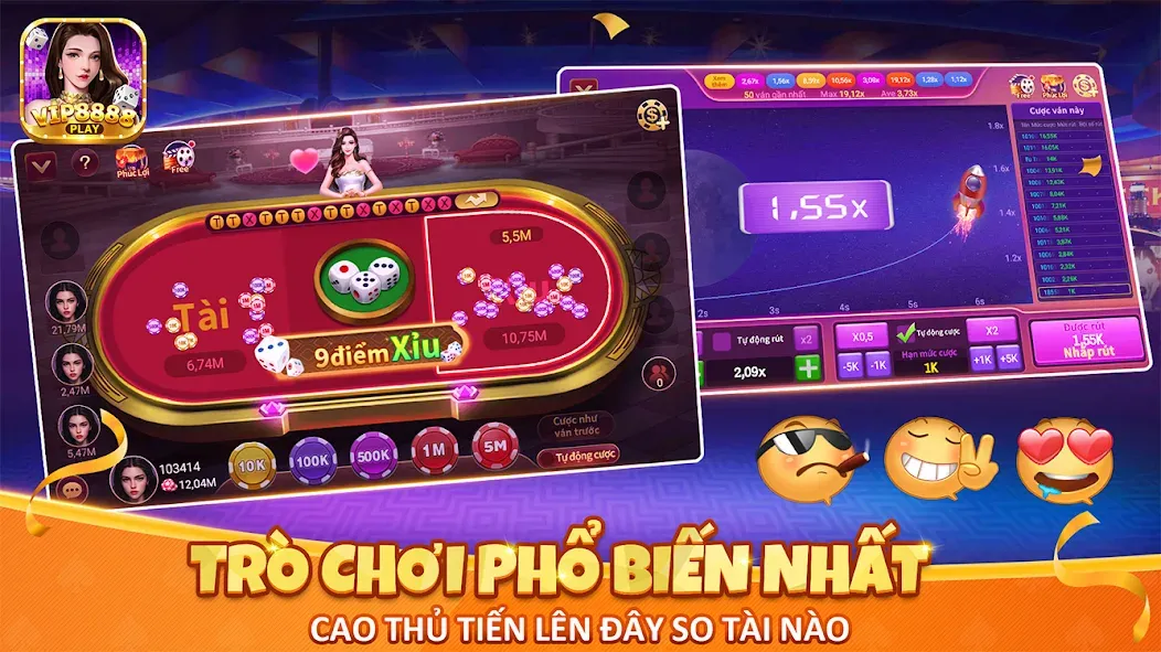 Скачать взломанную VIP8888 Play — Sòng Bạc ONLINE (ВИП8888 Плей)  [МОД Unlimited Money] — полная версия apk на Андроид screen 3