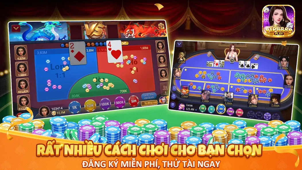 Скачать взломанную VIP8888 Play — Sòng Bạc ONLINE (ВИП8888 Плей)  [МОД Unlimited Money] — полная версия apk на Андроид screen 4