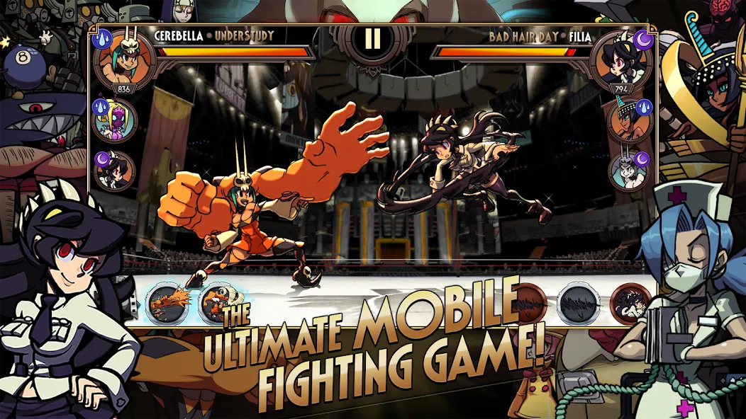 Скачать взломанную Skullgirls: Fighting RPG (Скулгрлз)  [МОД Unlocked] — полная версия apk на Андроид screen 1