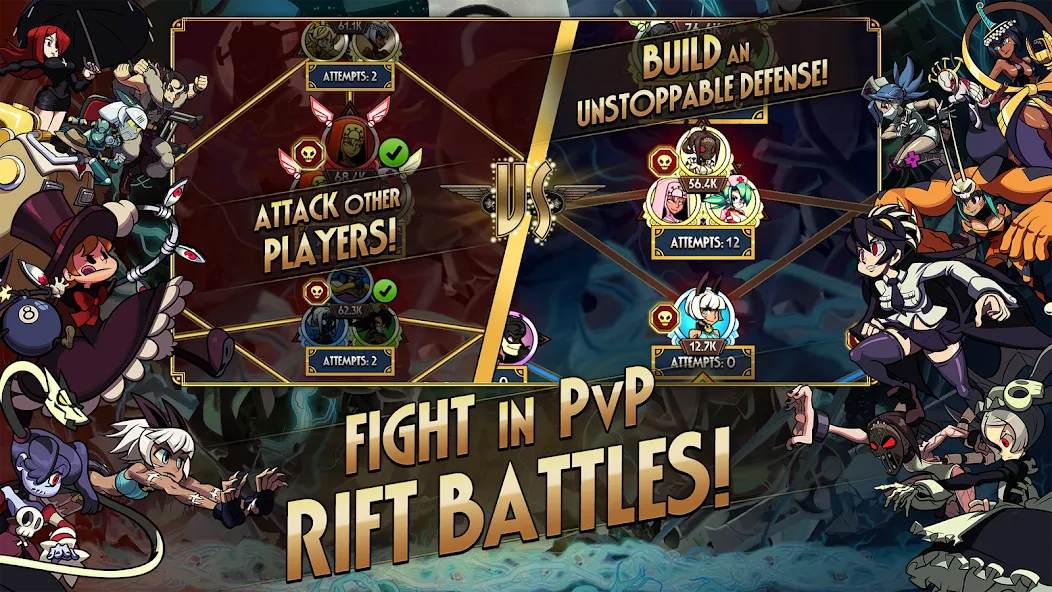 Скачать взломанную Skullgirls: Fighting RPG (Скулгрлз)  [МОД Unlocked] — полная версия apk на Андроид screen 5