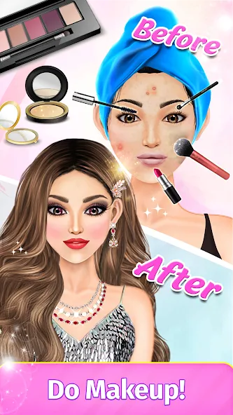 Взломанная Dress Up Fashion: Makeup Games  [МОД Все открыто] — полная версия apk на Андроид screen 3