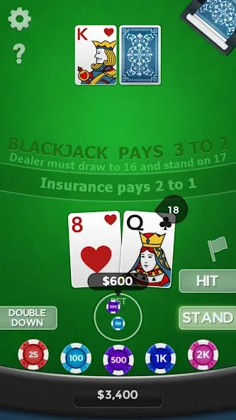 Взломанная Blackjack 21  [МОД Много денег] — стабильная версия apk на Андроид screen 2