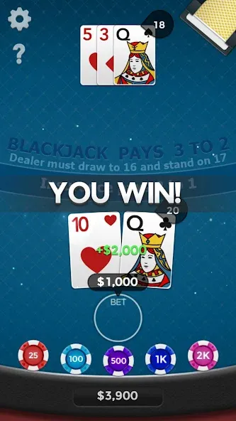 Взломанная Blackjack 21  [МОД Много денег] — стабильная версия apk на Андроид screen 4