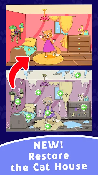 Скачать взлом Find Differences: Cute Cats  [МОД Все открыто] — стабильная версия apk на Андроид screen 1