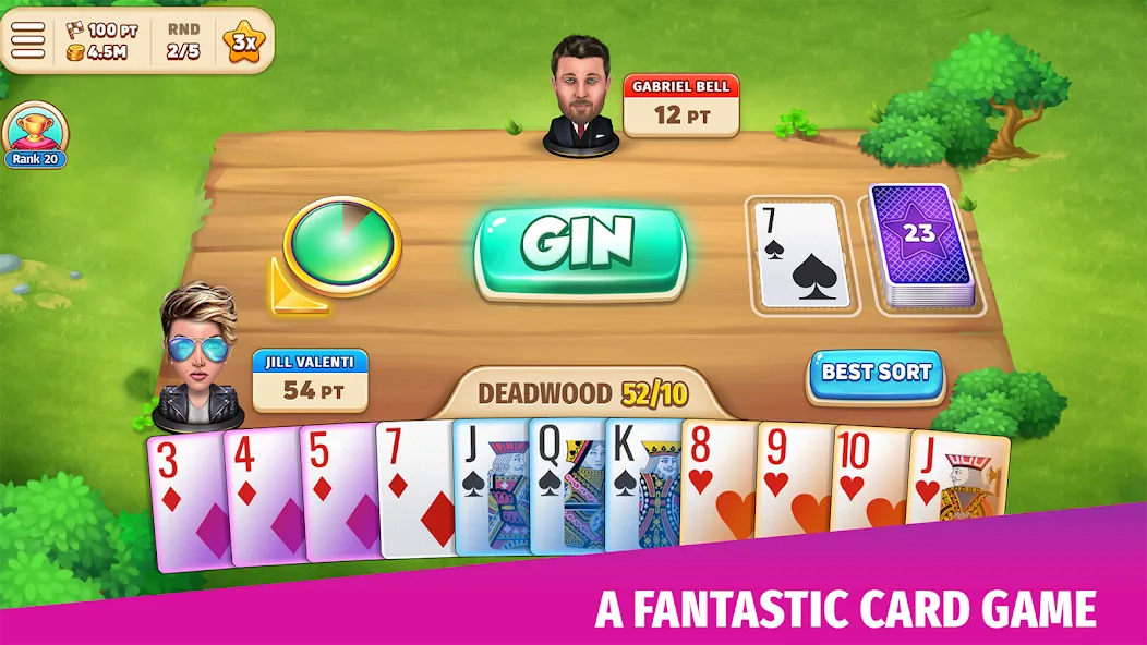 Скачать взломанную Gin Rummy Stars — Card Game (Джин Рамми Старс)  [МОД Unlimited Money] — полная версия apk на Андроид screen 1