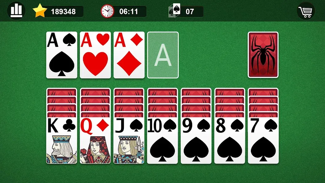 Скачать взлом Spider Solitaire  [МОД Все открыто] — полная версия apk на Андроид screen 4