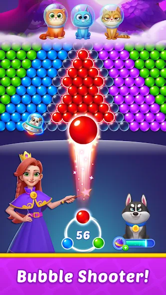 Скачать взлом Bubble Shooter Kingdom  [МОД Много денег] — полная версия apk на Андроид screen 2