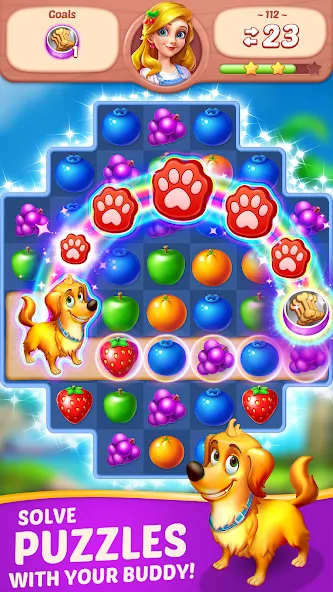 Взломанная Fruit Diary — Match 3 Games  [МОД Unlocked] — полная версия apk на Андроид screen 4