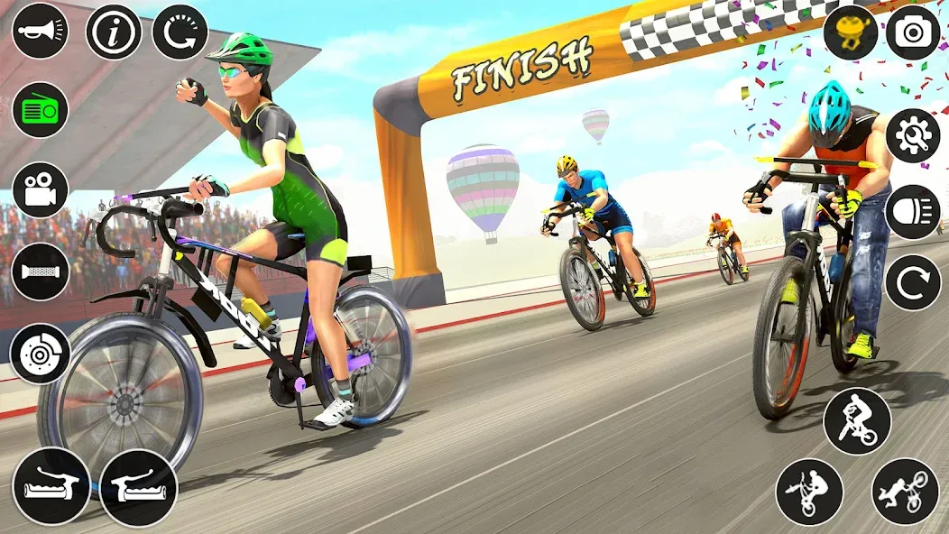 Взломанная BMX Cycle Race 3d Cycle Games (гонка на велосипедах 3D игры на велосипеде)  [МОД Много денег] — стабильная версия apk на Андроид screen 4