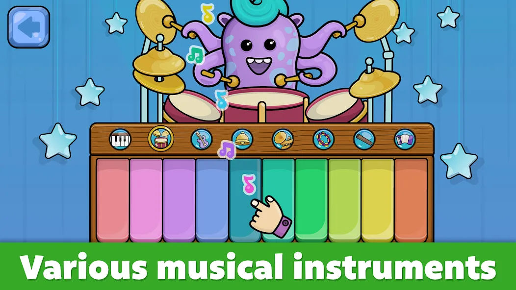 Взломанная Baby Piano: Kids Music Games  [МОД Меню] — стабильная версия apk на Андроид screen 2