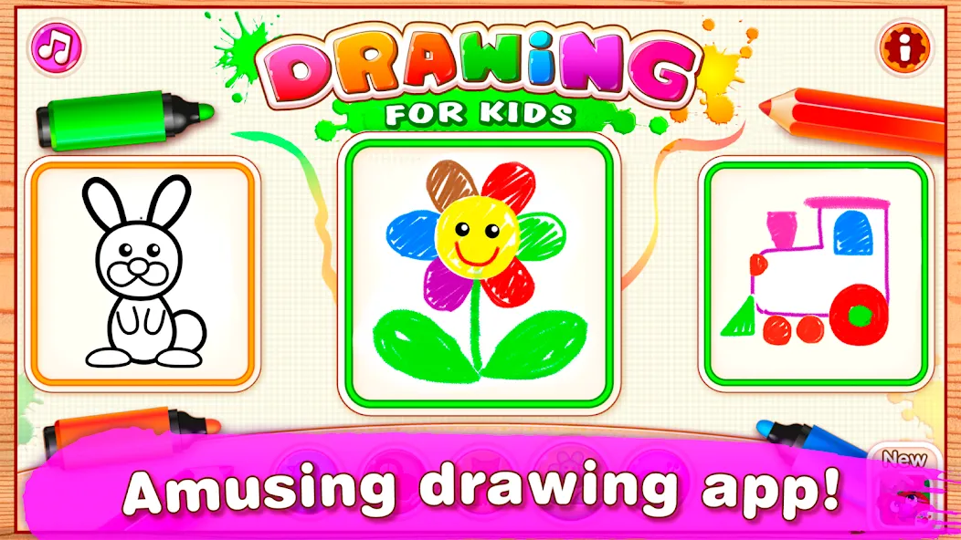 Скачать взлом Bini Drawing for Kids Games (Бини)  [МОД Бесконечные монеты] — последняя версия apk на Андроид screen 1