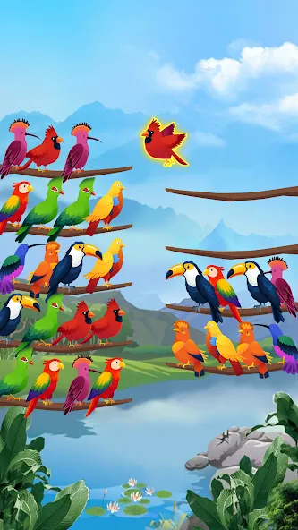 Скачать взломанную Bird Sort — Color Puzzle  [МОД Menu] — последняя версия apk на Андроид screen 1