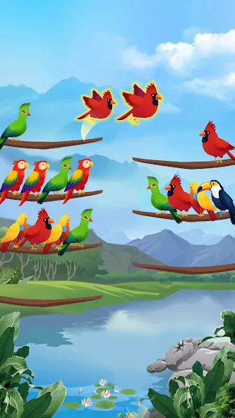 Скачать взломанную Bird Sort — Color Puzzle  [МОД Menu] — последняя версия apk на Андроид screen 2
