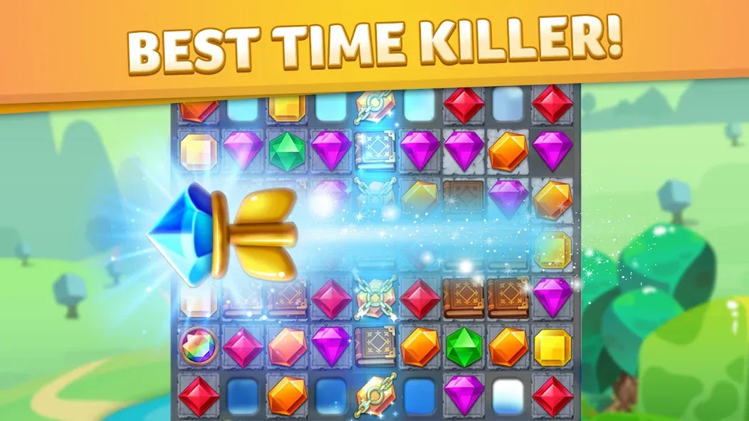 Взлом Jewel Match King  [МОД Mega Pack] — последняя версия apk на Андроид screen 2