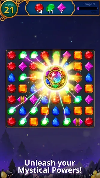 Взломанная Jewels Magic: Mystery Match3 (Джуэлс Мэджик)  [МОД Меню] — последняя версия apk на Андроид screen 2