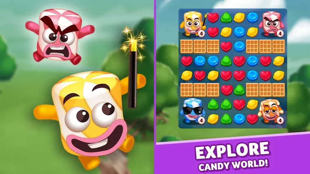 Взлом Lollipop & Marshmallow Match3  [МОД Бесконечные монеты] — стабильная версия apk на Андроид screen 1