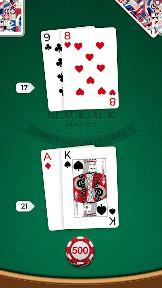 Скачать взлом Blackjack (Блэкджек)  [МОД Много монет] — полная версия apk на Андроид screen 1