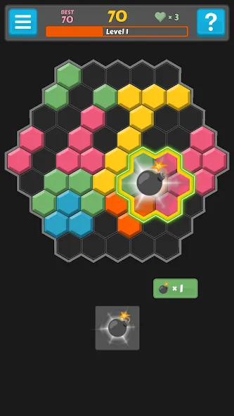 Скачать взломанную Block Buster — Hex and Square  [МОД Бесконечные деньги] — стабильная версия apk на Андроид screen 4