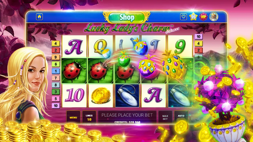 Скачать взломанную Bloom Boom Casino Slots Online (Блум Бум Казино Слоты Онлайн)  [МОД Много денег] — последняя версия apk на Андроид screen 3