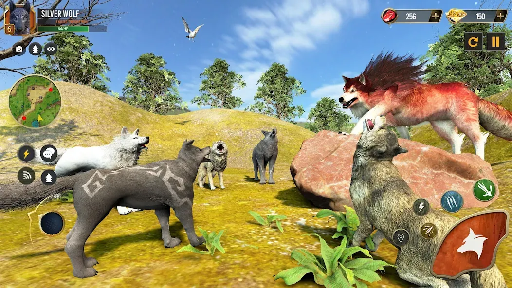 Скачать взломанную Wild Wolf Simulator Wolf Games  [МОД Бесконечные деньги] — последняя версия apk на Андроид screen 1