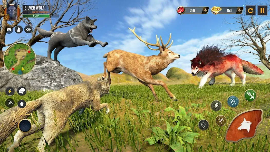 Скачать взломанную Wild Wolf Simulator Wolf Games  [МОД Бесконечные деньги] — последняя версия apk на Андроид screen 2