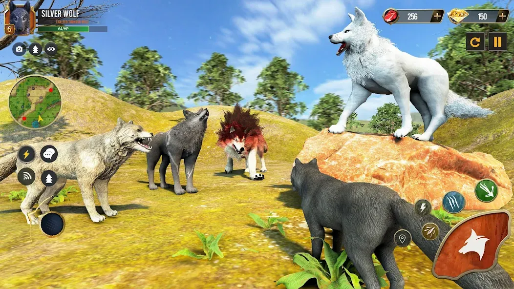 Скачать взломанную Wild Wolf Simulator Wolf Games  [МОД Бесконечные деньги] — последняя версия apk на Андроид screen 3