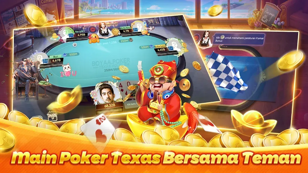 Скачать взлом Poker Texas Boyaa (Покер Техас Бояа)  [МОД Много монет] — стабильная версия apk на Андроид screen 2