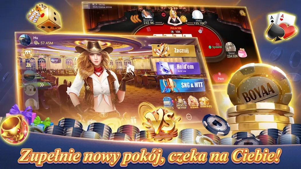 Скачать взломанную Texas Poker Polski  (Boyaa) (Техасский Покер Польский)  [МОД Много денег] — стабильная версия apk на Андроид screen 3