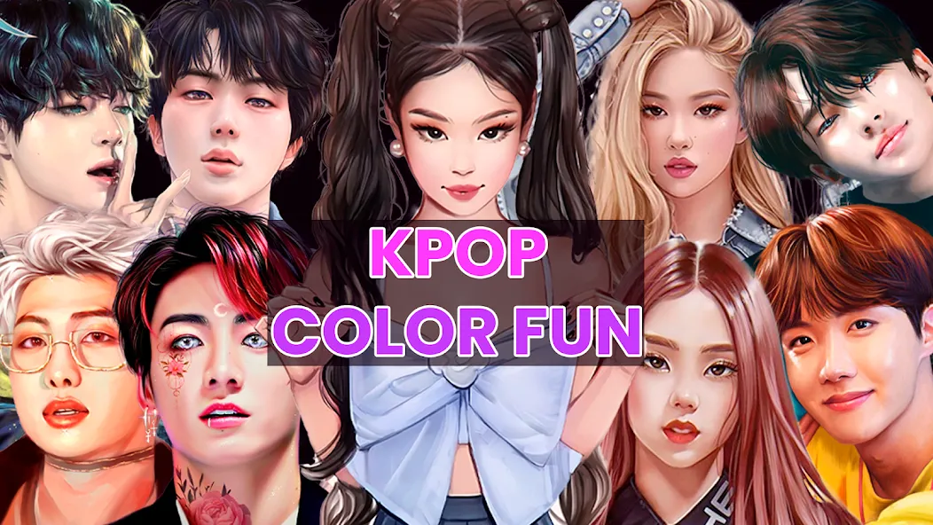 Скачать взлом Kpop Paint by Numbers BT21  [МОД Unlocked] — последняя версия apk на Андроид screen 1