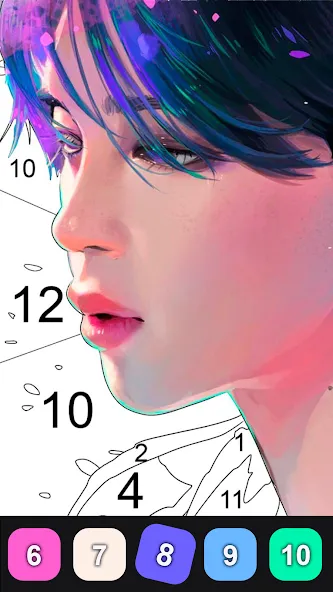 Скачать взлом Kpop Paint by Numbers BT21  [МОД Unlocked] — последняя версия apk на Андроид screen 4