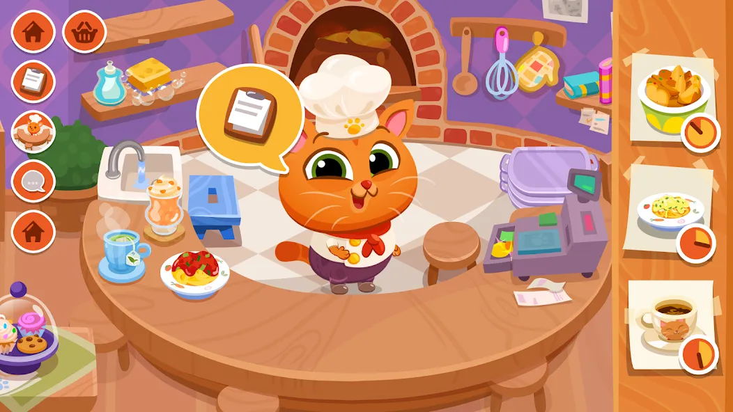 Взломанная Bubbu Restaurant — My Cat Game (Буббу Ресторан)  [МОД Меню] — полная версия apk на Андроид screen 1