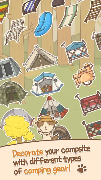 Взломанная Animal Camping: Idle Camp (Анимал Кемпинг)  [МОД Mega Pack] — стабильная версия apk на Андроид screen 2